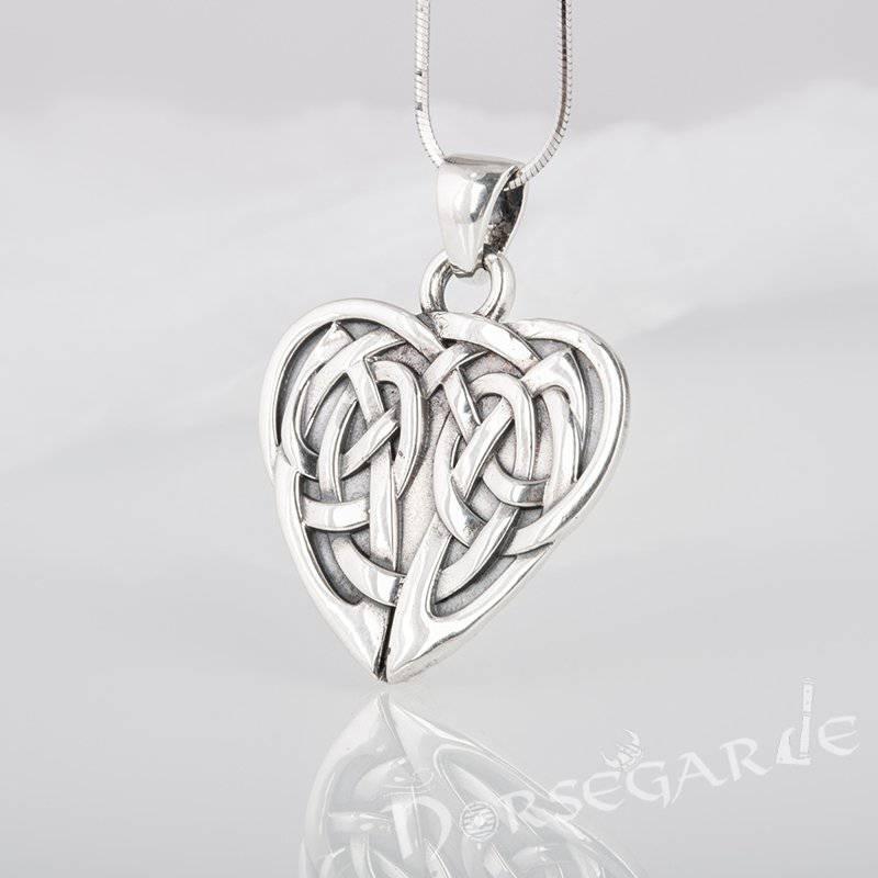 Sterling Silver Antiqued Celtic Heart Pendant - Green River Silver Co.